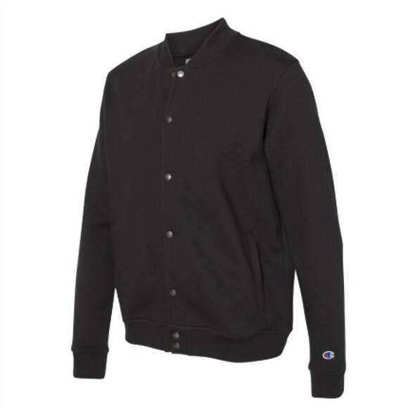 NEW CHAMPION men varsity bomber jacket in black